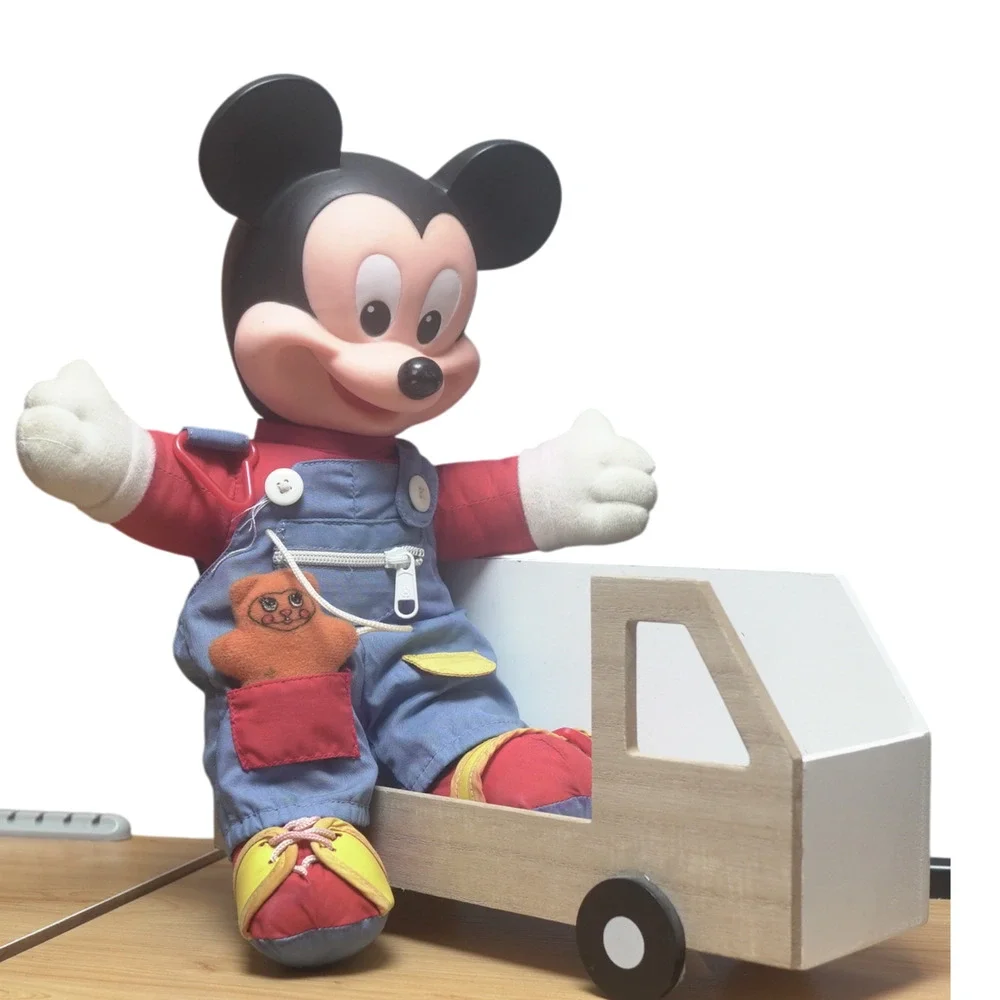 Vintage Mickey Mouse Learning Toy Dress Doll Tie Buckle Zip Button Disney Plush - Picture 2 of 16